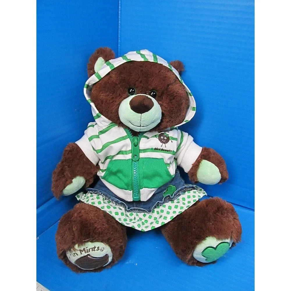 BUILD A BEAR  GIRL SCOUT Lot of 2 Bears w/Outfits Plush Thin Mint & 100th Anniv